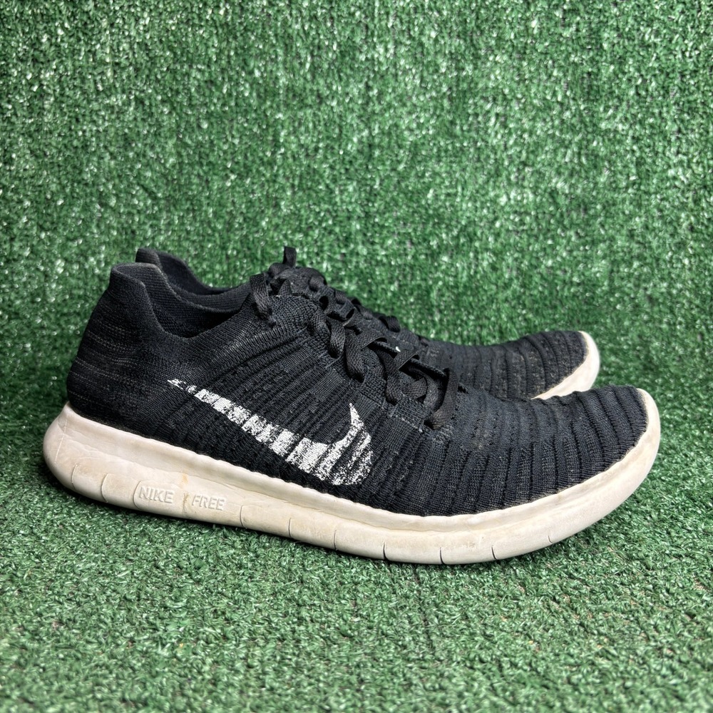 Nike Free RN Flyknit 2016 Running Shoes Athletic Sneakers Black Womens Size 9.5